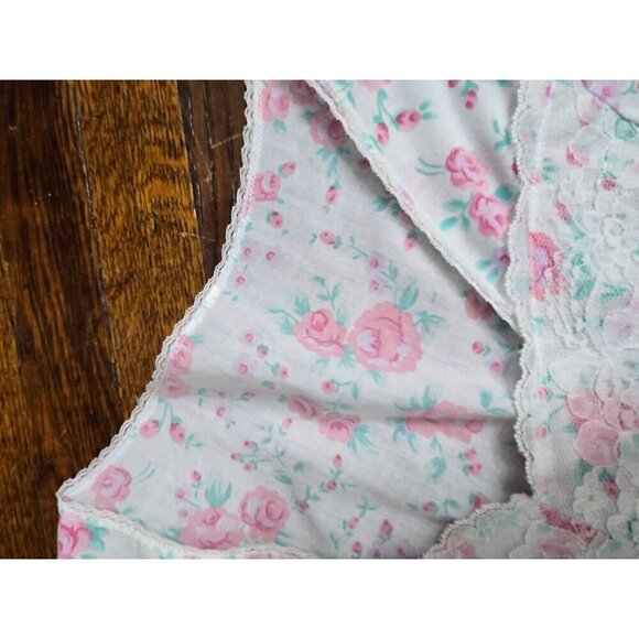 Vintage Dainty Pink Floral Bloomcore Botanical Night Gown House Dress - Picture 7 of 11